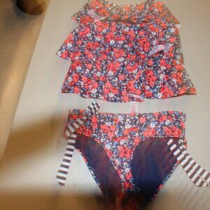 Multi Color 2 Pcs Justice Tankini Swimsuit Size 7